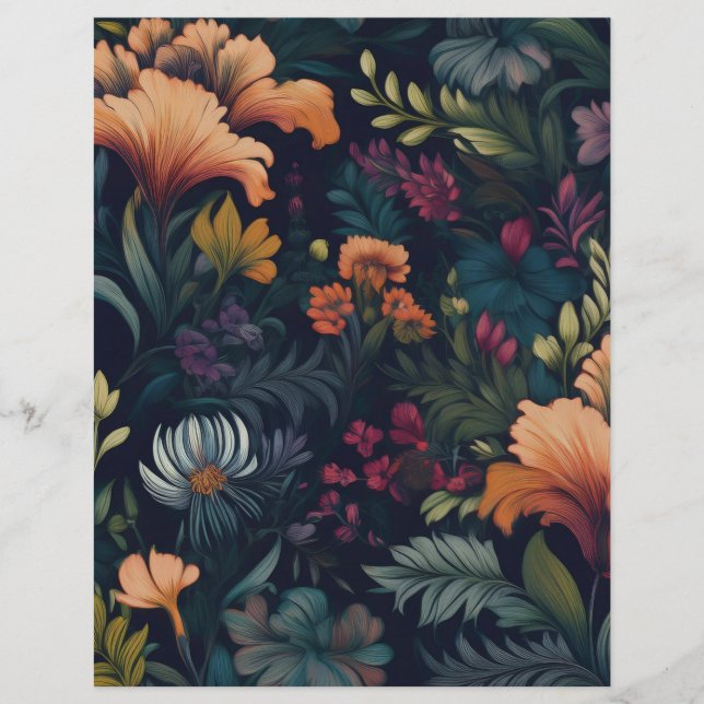 Papier vintage Iris Floral (Devant)