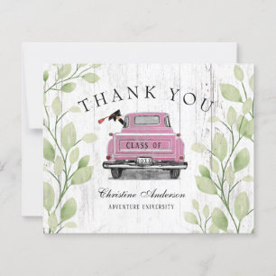 Papier Vintage Pink Truck Rustic Graduation Merci