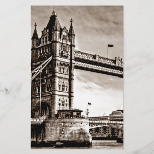 Papier Vintage Sepia London Tower Bridge
