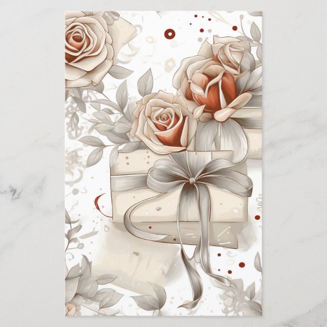 Papier Vintage Sepia Toned Rose déroupage (Devant)