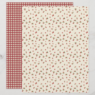 Papier Vintage Strawberry Farm Scrapbook Paper