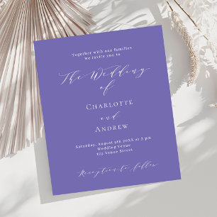 Papier Violet blanc budget formel faire-part de mariage