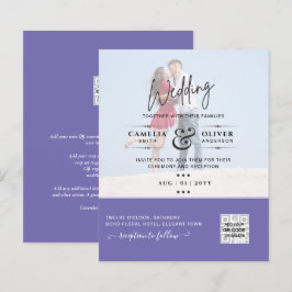 Papier Violet photo Mariage Inviter QR Code Enregistrer D