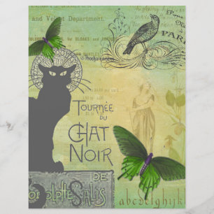 Papier Visite vintage de Paris Conversation Noir Collage