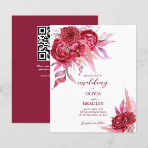 Papier Viva magenta bourgogne rose fleurs budget invitati
