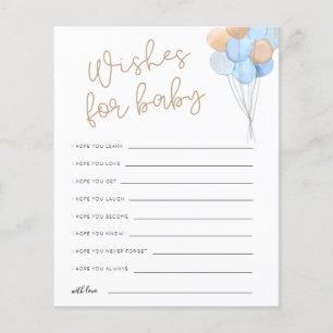 Papier Voeux Bleu Bleu Bleu Ballons Conseils Card
