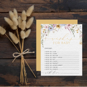 Papier Voeux d'aquarelle fleur sauvage pour bébé