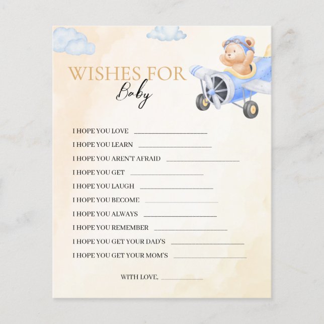 Papier Vœux d'attente à peine pour le jeu de bébé ours vo (Devant)