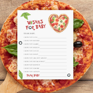 Papier Vœux de baby shower Pizza pour bébé