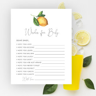 Papier Vœux de baby shower pour bébé au citron