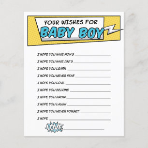 Papier Vœux de douche de super-héros de bande dessinée po