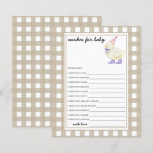 Papier Vœux de douche pour bébé Little Duck