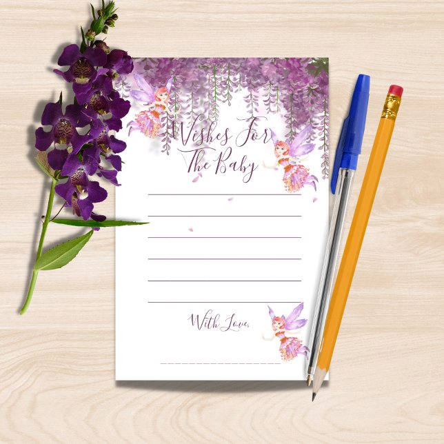 Papier Voeux De Fée Magique Pour Le Jeu De Baby shower (Créateur téléchargé)