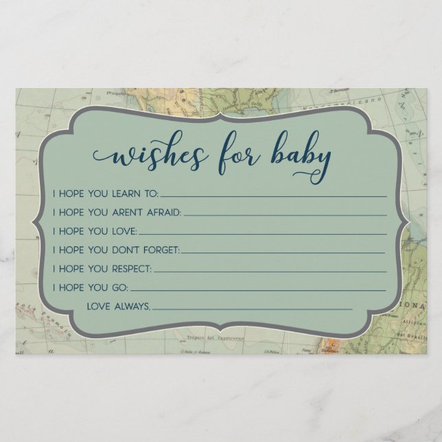 Papier Vœux de jeu de Baby Shower Aventure pour bébé (Devant)