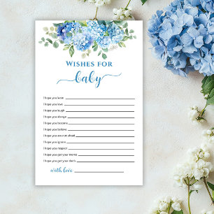 Papier Vœux de l'hortensia bleu pour jeu de bébé