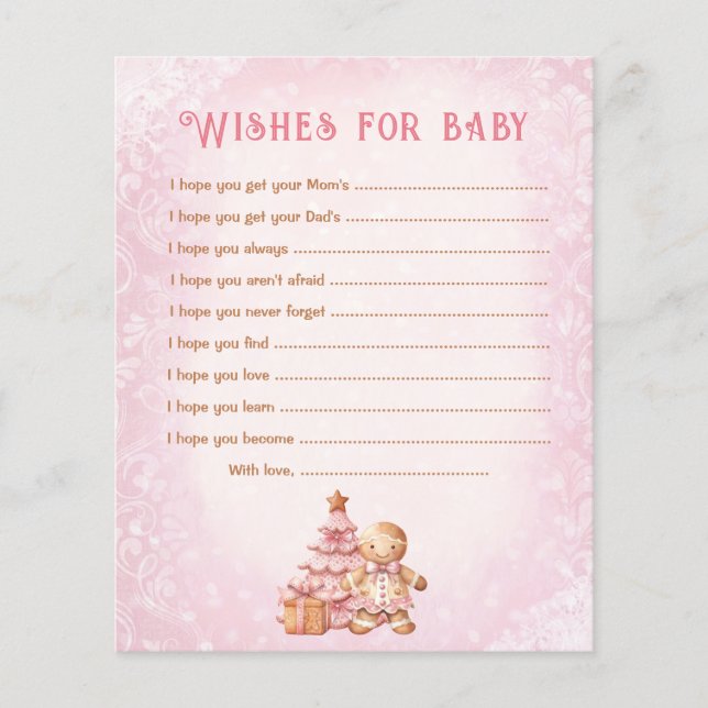 Papier Voeux Pour Baby Card Baby shower de Noël Jeu (Devant)