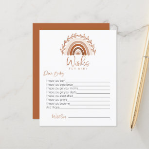 Papier Voeux pour Baby Card, Boho Rainbow Game