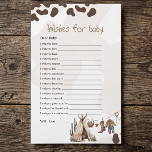 Papier Vœux pour Baby Cowboy shower bébé rustique howdy