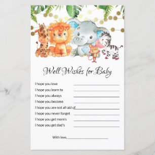 Papier Voeux pour Baby shower bébé Jeux