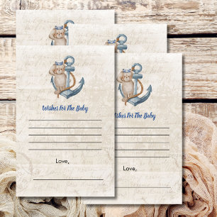 Papier Voeux pour bébé Ahoy C'est un garçon Thème nautiqu