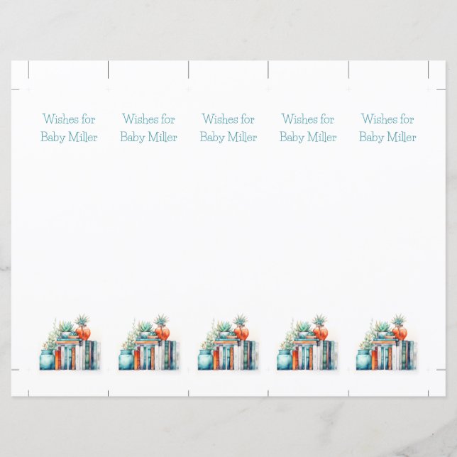 Papier Voeux pour bébé, Baby shower Keepsaké, Signet (Devant)