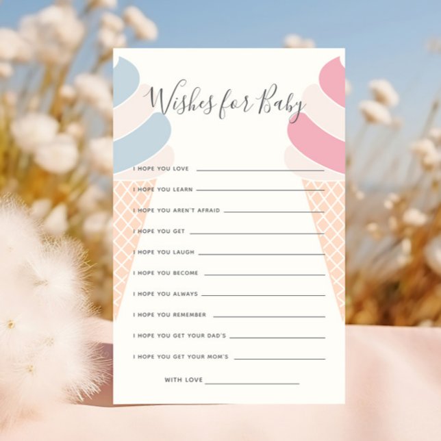 Papier Voeux Pour Bébé Crème de glace Pastel Révélation d (Créateur téléchargé)