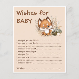 Papier Voeux Pour Bébé Fall Jote Fox Baby shower Jeu