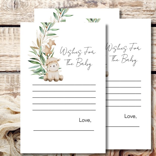 Papier Voeux pour bébé jeu doux petit agneau vert (Créateur téléchargé)