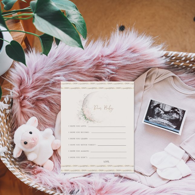 Papier Voeux pour bébé lune enfant | Boho Hippie (Créateur téléchargé)