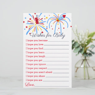 Papier Vœux pour jeu de Baby Shower Rouge Blanc et À Naît