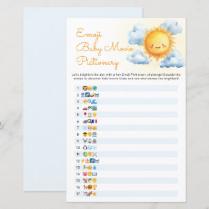 Papier Voici le jeu de Pictionary pour Baby Shower "Here