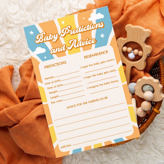 Papier Voici le jeu de prédictions du Baby shower Fils (Créateur téléchargé)