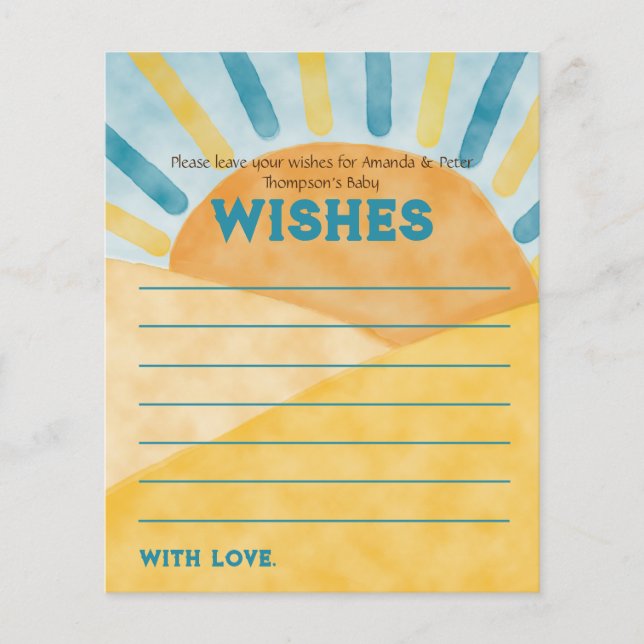 Papier Voici les souhaits de Baby shower Blue Ray Sunshin (Devant)