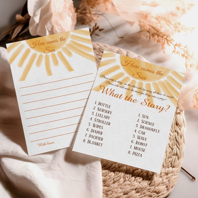 Papier Voici Sunshine Baby shower Quelle histoire Jeu (Créateur téléchargé)