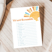 Voici venir le fils Jeu de mots mêlés Baby Shower