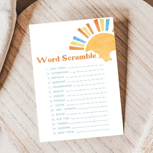 Papier Voici venir le fils Jeu de mots mêlés Baby Shower