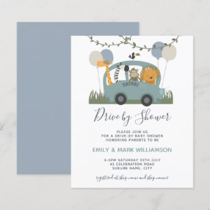 Papier Voiture Budget Par Baby shower Safari Animal Blue