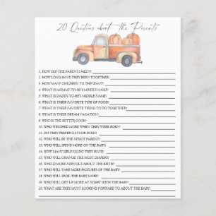 Papier Voiture citrouille - 20 questions sur les Parents
