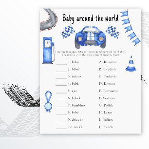 Papier Voiture de course - Bébé autour du monde jeu