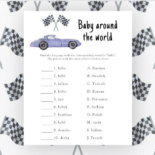 Papier Voiture de course - Bébé autour du monde jeu