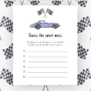 Papier Voiture de course - Devinez le jeu du doux désordr