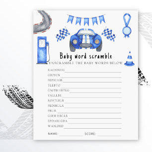 Papier Voiture de course - Jeu de mots mêlés pour bébé