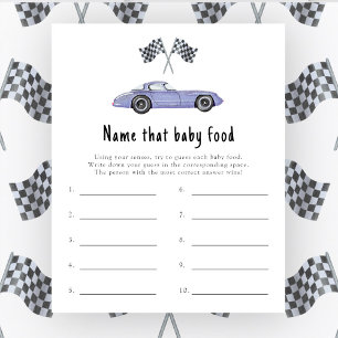 Papier Voiture de course - Nom de l'aliment pour bébé jeu