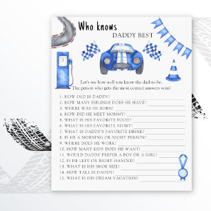 Papier Voiture de course - Qui connaît le mieux papa jeu