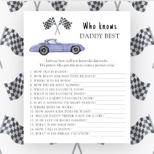 Papier Voiture de course - Qui connaît le mieux papa jeu