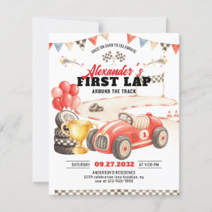 Papier Voiture de course rétro Premier tour autour de la