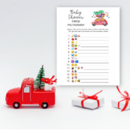 Papier Voiture de Noël \ Emoji jeu d'images baby shower