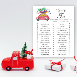 Papier Voiture d'hiver - Elle préfère Baby shower Jeu