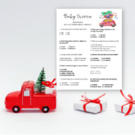 Papier Voiture d'hiver Trivia bébé | Jeu Baby shower