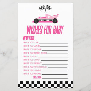 Papier Voiture Rose Race Woues Pour Baby shower Jeu